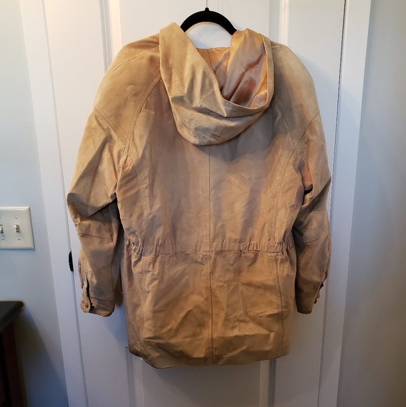 DANIER Beige Suede Utility Hooded Jacket - Picture 8 of 8
